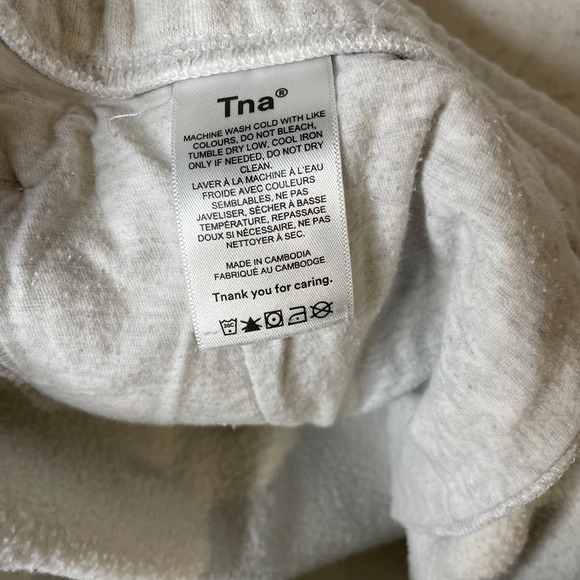 Tna Aritzia CozyAF Fleece Shorts Heather Light Grey Large 82350 - Picture 5 of 8